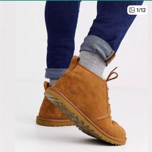 UGG Neumel Chukka Boots Suede Leather Chesnut Lace Up Mens Size 11 Warm Lined
